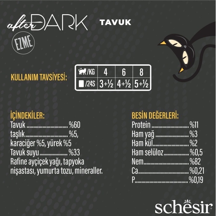 Schesir After Dark Ezme Tavuklu Yetişkin Kedi Konservesi 80 Gr