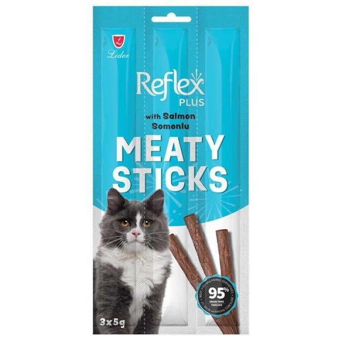 Reflex Plus Meaty Sticks Somonlu Tahılsız Kedi Ödül Çubuğu 3x5 Gr