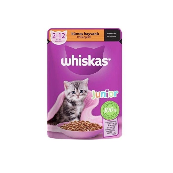 Whiskas Pouch Sos İçinde Kümes Hayvanlı Yavru Kedi Konservesi 85 Gr