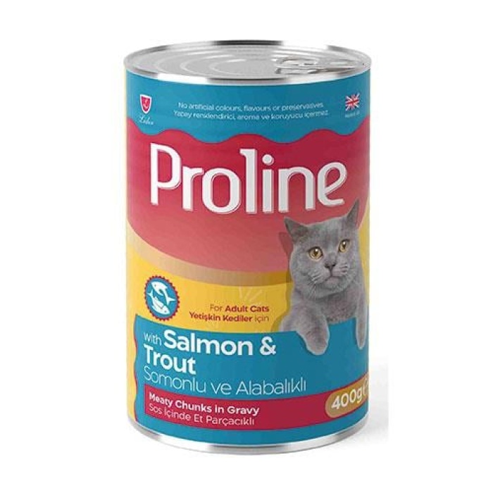 Proline Somonlu ve Alabalıklı Sos İçinde Gravy Yetişkin Kedi Konservesi 400 Gr