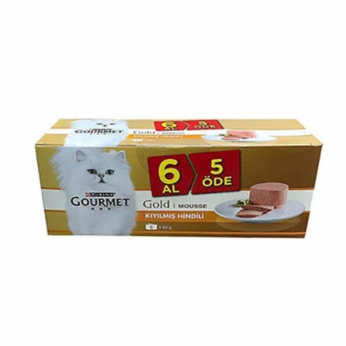 Gourmet Gold Kıyılmış Hindi Etli Yetişkin Kedi Konservesi 6 Al 5 Öde