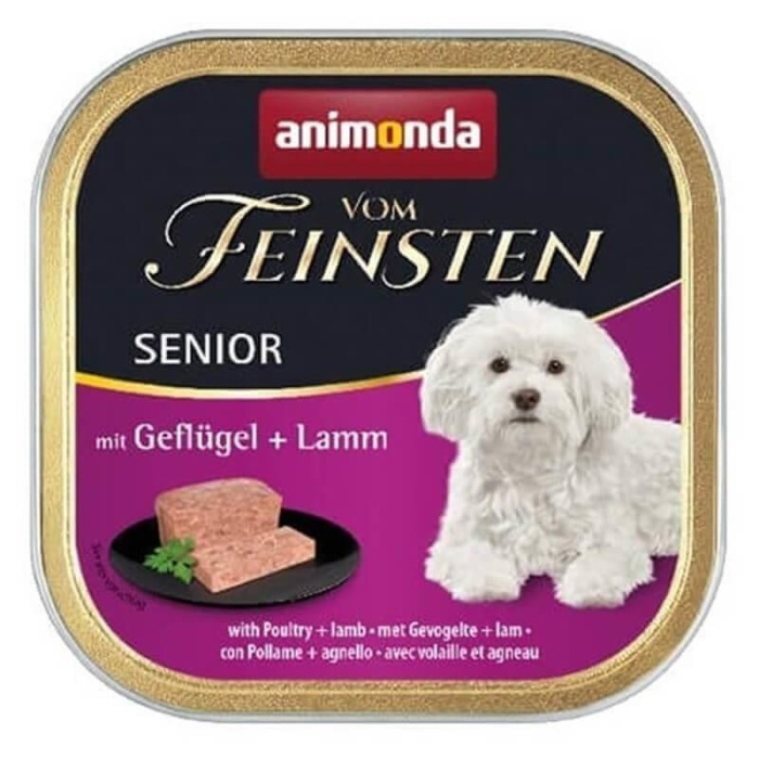 Animonda Vom Feinsten Senior Kümes Hayvanlı ve Kuzulu Yaşlı Köpek Konservesi 150 Gr