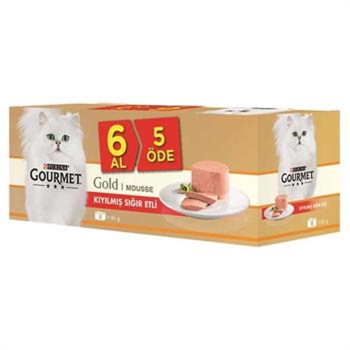 Gourmet Gold Kıyılmış Sığır Etli Yetişkin Kedi Konservesi 6 Al 5 Öde