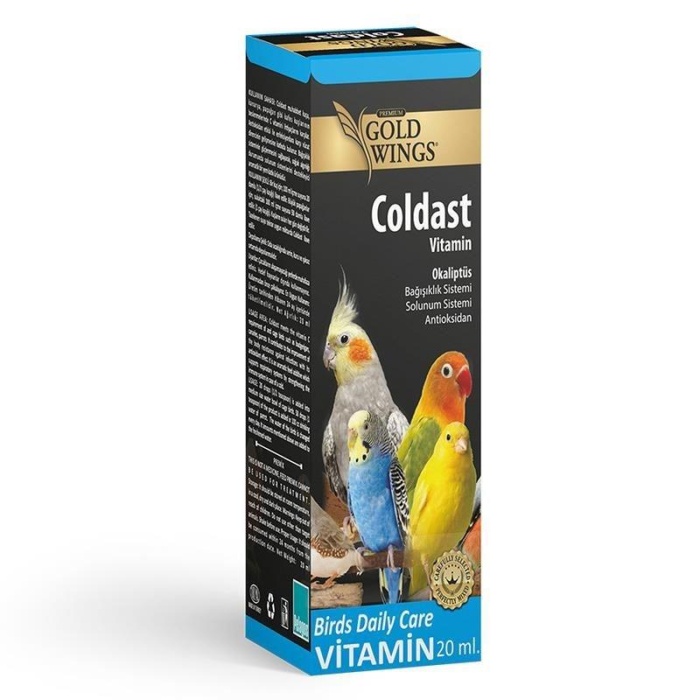 Gold Wings Premium Coldast Kuşlar için Solunum Sistemi Destekleyici Sıvı Vitamin 20 Ml