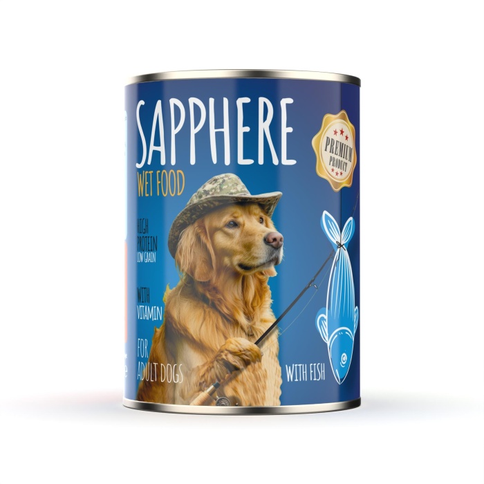 Sapphere Balıklı Yetişkin Köpek Maması Konserve 400 Gr