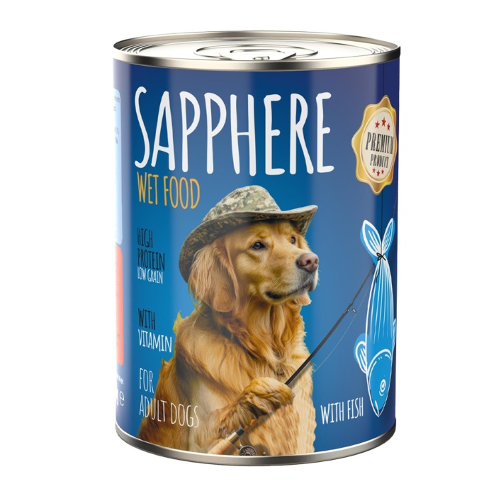 Sapphere Balıklı Yetişkin Köpek Maması Konserve 400 Gr 24 Adet