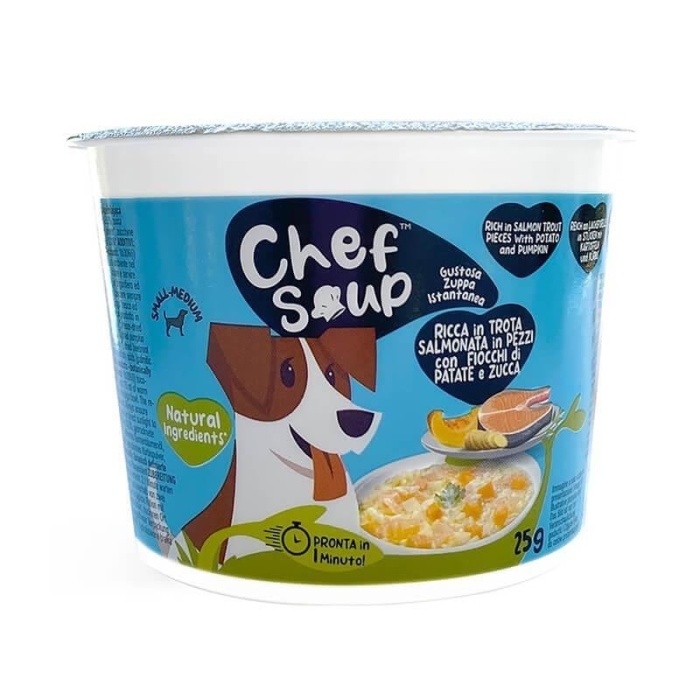 Chef Soup Somon Patates Bal Kabaklı Küçük ve Orta Irk Köpekler İçin Hazır Çorba 25 Gr