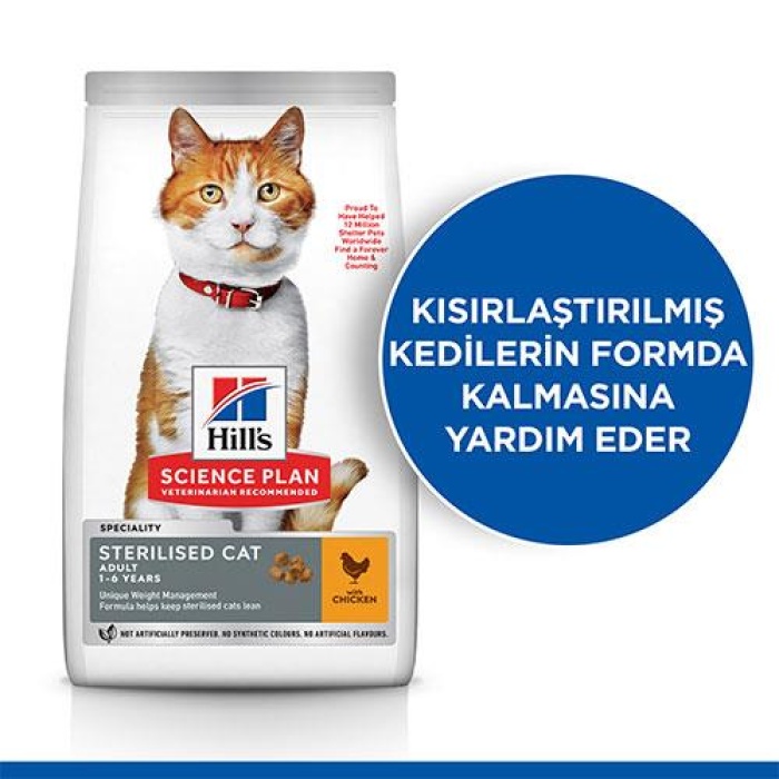 Hill’s SCIENCE PLAN Sterilised Tavuklu Kısırlaştırılmış Kedi Maması 1,5 Kg