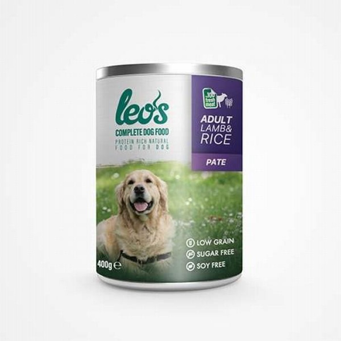 Leos Kuzu Etli ve Pirinçli Pate Yetişkin Köpek Konservesi 12 Adet 400 Gr