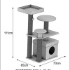 Dubex 65x73x111 cm Kedi Oyun Evi ve Tırmalama Platformu Siyah