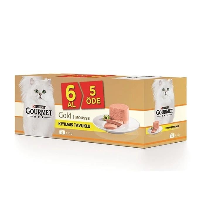 Gourmet Gold Kıyılmış Tavuklu Yetişkin Kedi Konservesi 6 Al 5 Öde