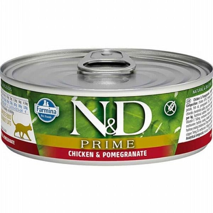 N&D Prime Tavuklu Narlı Tahılsız Yetişkin Kedi Konservesi 80 Gr