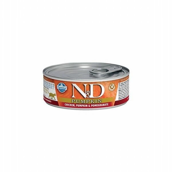 N&D Pumpkin Balkabaklı Tavuklu Narlı Tahılsız Yetişkin Kedi Konservesi 80 Gr