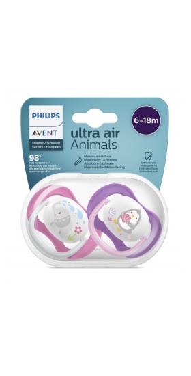 Philips Avent Ultra Air Animals 2li Desenli Emzik 6-18 Ay - Kız