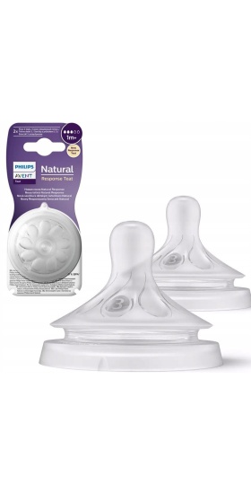 Philips Avent Natural Response 2li Biberon Emziği, 3 Numara, 1 Ay+