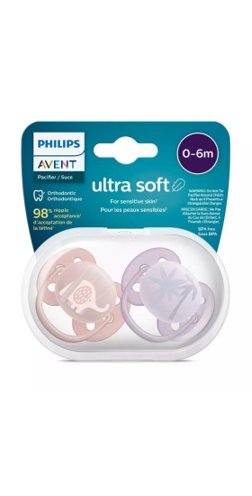 Philips Avent Ultra Soft Yumuşak 2li Emzik 0-6 Ay - Kız SCF091/09