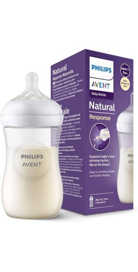 Philips Avent Natural Response PP Biberon 1 Ay+ 260 ml, Tepkili Biberon Emziği SCY903/01