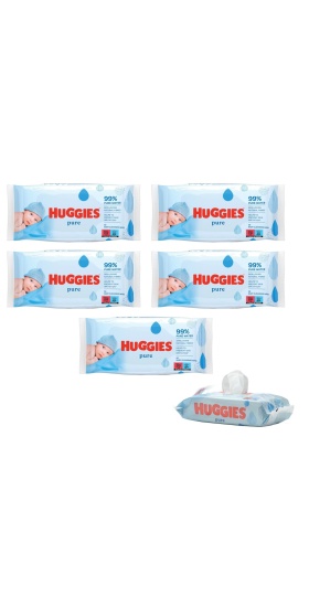 Huggies Pure Yenidoğan Hassas Islak Havlu 72 Yaprak 5li Paket (432 Yaprak)