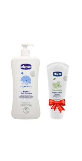 Chicco Göz Yakmayan Saç ve Vücut Şampuanı 750ml + Chicco Pişik Önleyici Krem 100ml