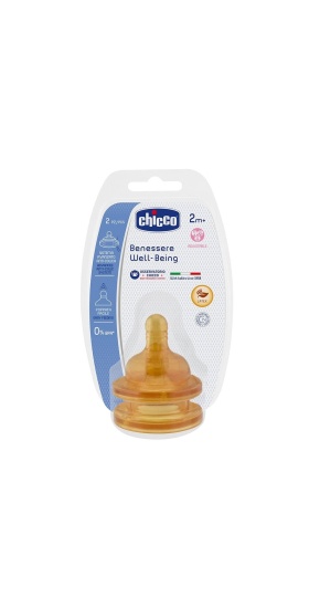 Chicco Biberon Emziği 2 ay+Akış Ayarlı 2li kauçuk