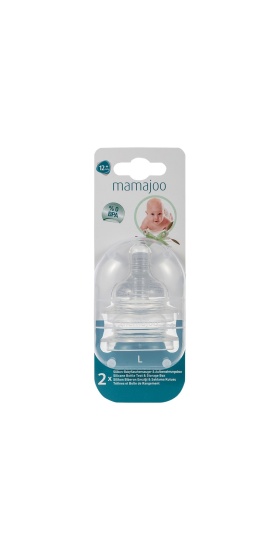 Mamajoo %0 BPA Silikon Biberon Emziği İkili L No.3 12 ay+