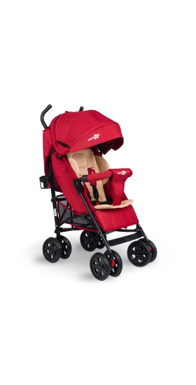 Comfymax Tam Yatar Baston Bebek Arabası – Dark Red