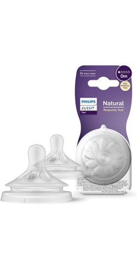 Philips Avent Natural Response 2li Biberon Emziği, 1 Numara, 0 Ay+