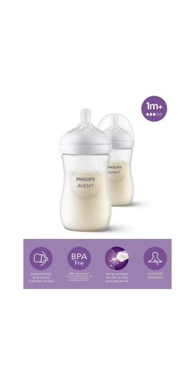 Philips Avent Natural Response PP 2li Biberon Seti, 1+ Ay 260ml SYC903/02