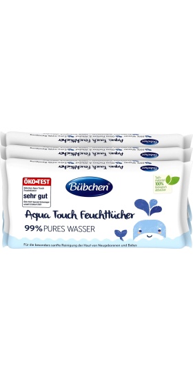 Bübchen Aqua Touch Yenidoğan Hassas Islak Mendil 3 x 48 Adet ( 144 Yaprak )