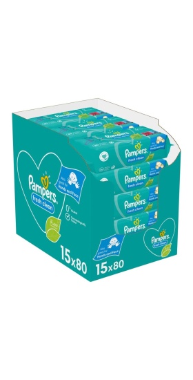 Prima Pampers Baby Yenidoğan Fresh Clean Islak Havlu 80x15 Adet (1200 Yaprak)