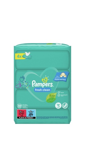 Prima Pampers Baby Yenidoğan Fresh Clean Islak Havlu 80x4 Adet (320 Yaprak)