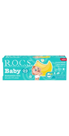 Rocs Baby Süt Dişler için  Muz Püresi 0-3 Yaş Diş Macunu 45 ml