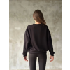 Osy Modal Yumuşak Dokulu Kumaş Bisiklet Yaka Oversize Sweatshirt - Siyah