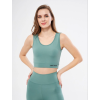 Kolsuz Sporcu Baskılı Crop - Mint Yeşili