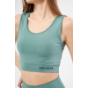 Kolsuz Sporcu Baskılı Crop - Mint Yeşili