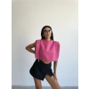 CHANEL VATKALI CROP BLUZ - Fuşya