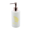 DMR HOME DMR-8161 ( CAM ) (YUVARLAK & BEYAZ ŞİŞE--GOLD YAPRAK DESEN) SIVI SABUNLUK (350ML) (BRONZ PLASTİK POMPA)*48