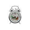 ALARM MECHANİCAL CLOCK CLKN-1783 (TAVUK YEM YEMELİ) (MEKANİK KURMALI) MASA ÇALAR SAAT (SİLVER & GÜMÜŞ)*36