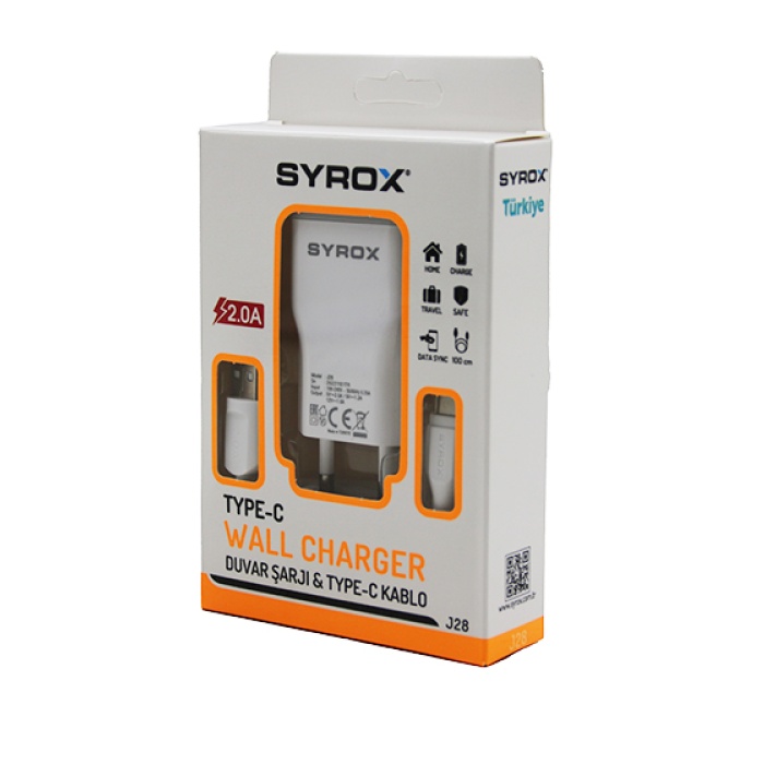 SYROX J28 ( TYPE-C ) USB ( SET ) 2.0A WALL CHARGER EV ŞARJ ALETİ*200