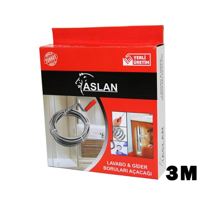 ASLAN B.H.D ( 3MT X 6MM ) SUSTA SPRAL LAVABO & GİDER AÇAR*48