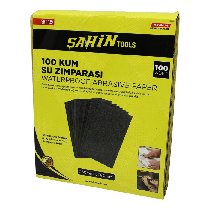 ŞAHİN TOOLS ŞHT-211 ( 100 KUM ) KAĞIT SU ZIMPARASI ( 230X280MM )*100X10