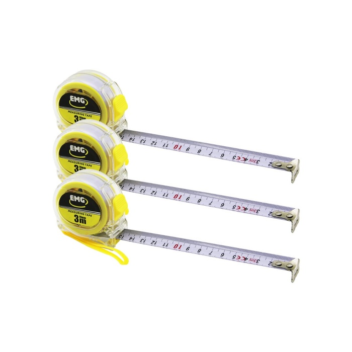 EMG MEASURING TAPE HRD-178 ( 3MTX19MM ) ( ŞEFFAF ) ŞERİT METRE*12X10