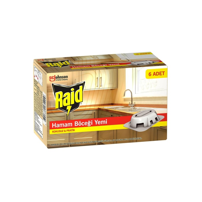 RAİD ( 6PCS ) HAMAM BÖCEK YEMİ ( KOKUSUZ & PRATİK )*12