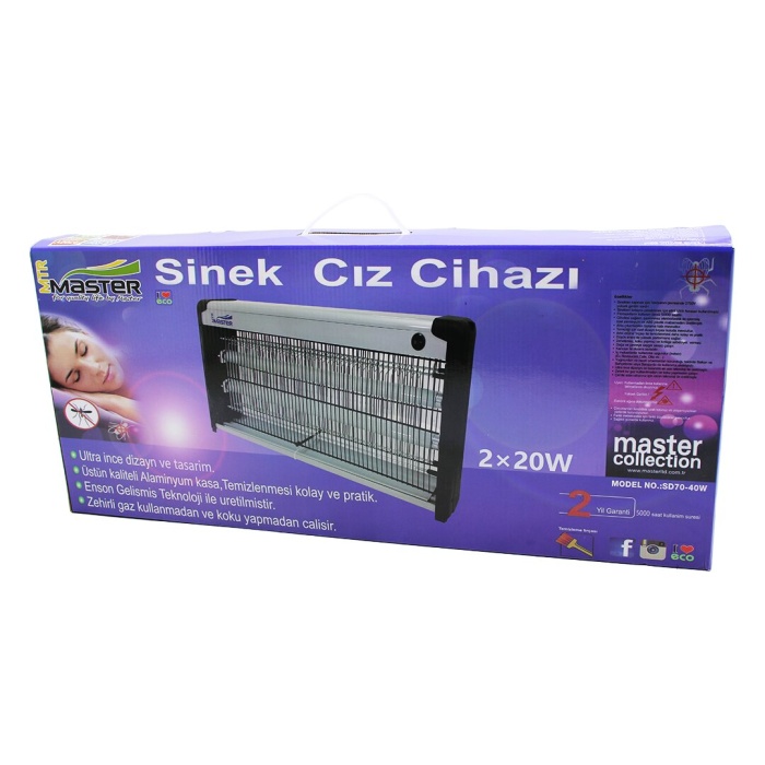 MASTER SD70-40W ( MOR KUTU ) ( 2X20W ) SİNEK ÖLDÜRÜCÜ CIZ*6