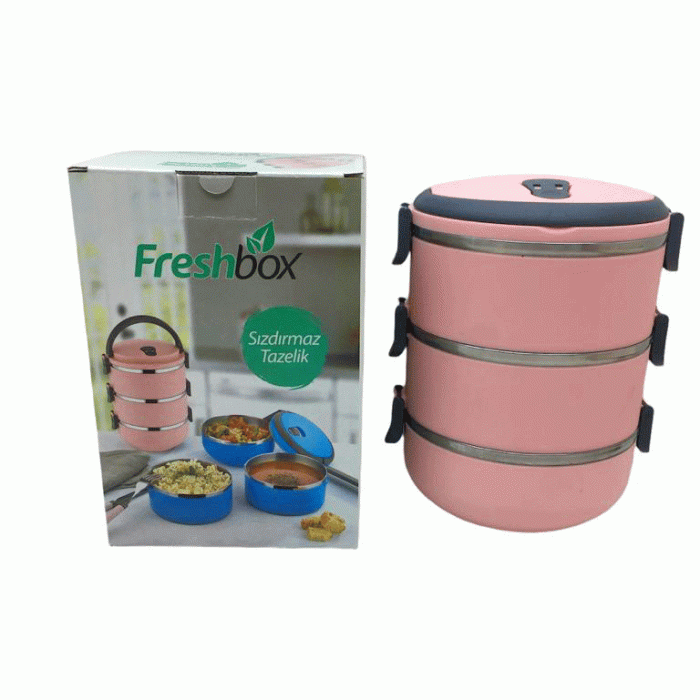 FRESHBOX ( AÇIK PEMBE ) ( 3LÜ ) SEFER TASI SAKLAMA KABI 2.25LT*24