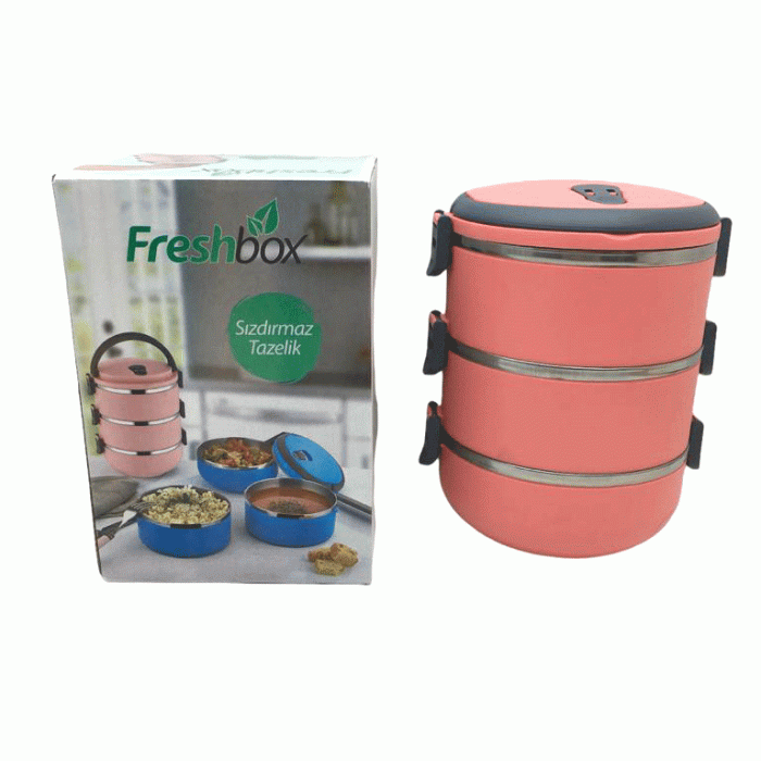 FRESHBOX ( KOYU PEMBE ) ( 3LÜ ) SEFER TASI SAKLAMA KABI 2.25LT*24