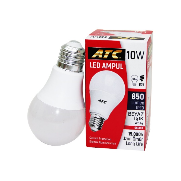 ATC LW-10W=60W E27 LED BEYAZ AMPUL*10X10