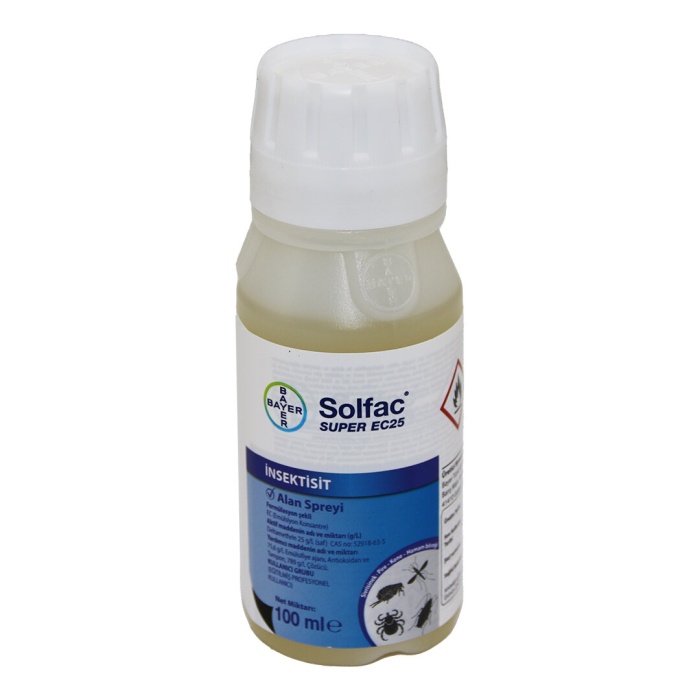 BAYER SUPER EC-25 SOLFAC İNTEKTİSİT S.SİNEK PİRE KENE H.BÖCEK İLAÇ SIVI 100ML*80