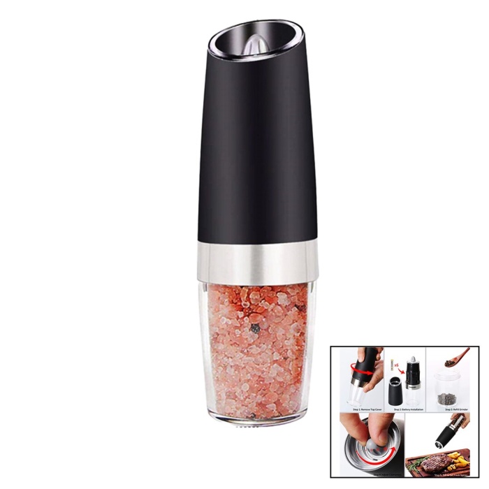 GIRAVITY ELECTIRIC SALT & PEPPER MILL SW-201-1198 ( SİYAH ) ( PİLLİ ) ( SENSÖRLÜ ) OTOMATİK ÖĞÜTÜCÜ*40