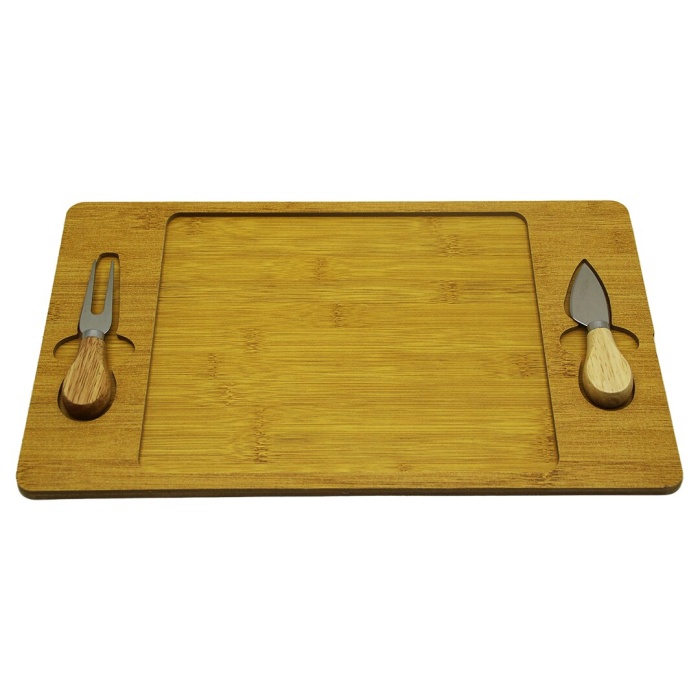 WODEN WARE-1137 BAMBOO ( 40X24CM & 2 BIÇAKLI ) AHŞAP PEYNİR SUNUM TABAK*36